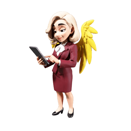 Engelina KI mit Tablet